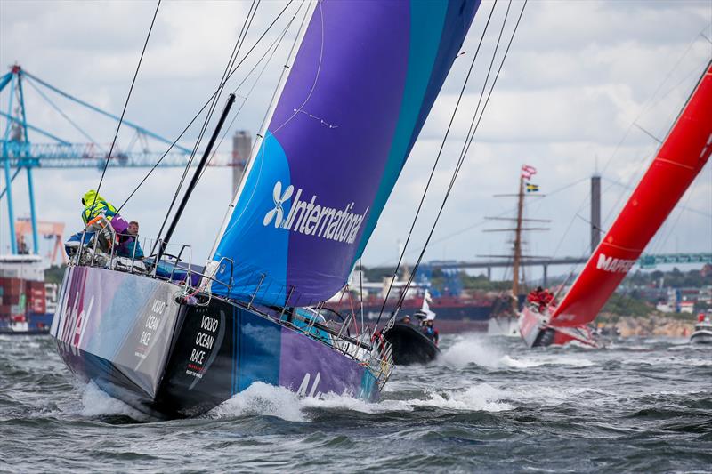 AkzoNobel leads off the start on Leg 11, from Gothenburg to The Hague, start day. 21 June, 2018 photo copyright Jesus Renedo / Volvo Ocean Race taken at  and featuring the Volvo One-Design class