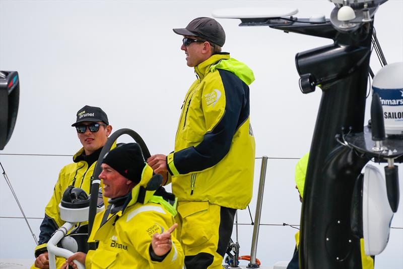 America's Cup and Olympic chmapion, Peter Burling on the helm of Team Brunel - start, Leg 11, from Gothenburg to The Hague, start day. 21 June, 2018 photo copyright Jesus Renedo / Volvo Ocean Race taken at  and featuring the Volvo One-Design class