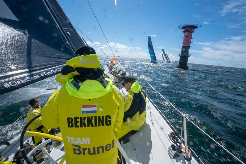 Leg 11, from Gothenburg to The Hague, Day 1 on board Brunel. Bouwe bekking leaves Gothenburg. 21 June,  photo copyright Sam Greenfield / Volvo Ocean Race taken at  and featuring the Volvo One-Design class