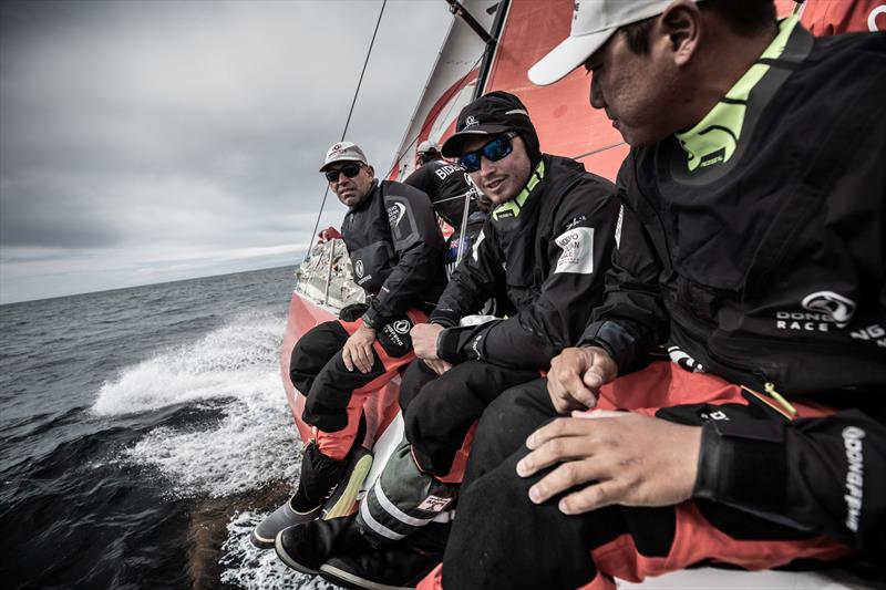 Leg 11, from Gothenburg to The Hague, day 01 on board Dongfeng. Hicking for everyone. 21 June,  photo copyright Martin Keruzore / Volvo Ocean Race taken at  and featuring the Volvo One-Design class