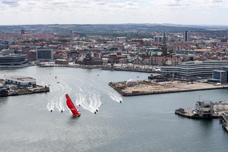 Leg 11, from Gothenburg to The Hague, Day 02. The fleet round the Aarhus Fly-By mark. 22 June, . - photo © Ainhoa Sanchez / Volvo Ocean Race