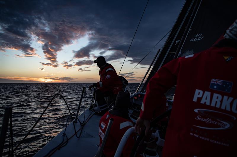Leg 11, from Gothenburg to The Hague, day 2 on board Sun Hung Kai / Scallywag. The crew look on as they gain miles on the fleet. 22 June,  photo copyright Konrad Frost / Volvo Ocean Race taken at  and featuring the Volvo One-Design class