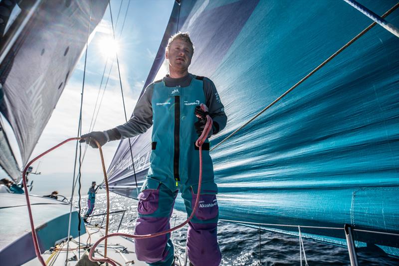 Leg 11, from Gothenburg to The Hague, day 3 on board AkzoNobel. 23 June, . Nicolai Sehested photo copyright James Blake / Volvo Ocean Race taken at  and featuring the Volvo One-Design class