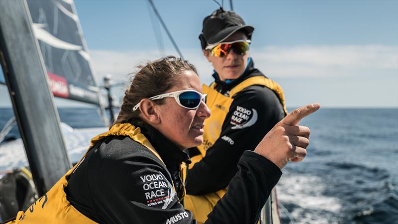 Leg 11, from Gothenburg to The Hague, day 03 on board Turn the Tide on Plastic. Francesca Clapcich and Dee Caffari chat. 23 June,  photo copyright Rich Edwards / Volvo Ocean Race taken at  and featuring the Volvo One-Design class