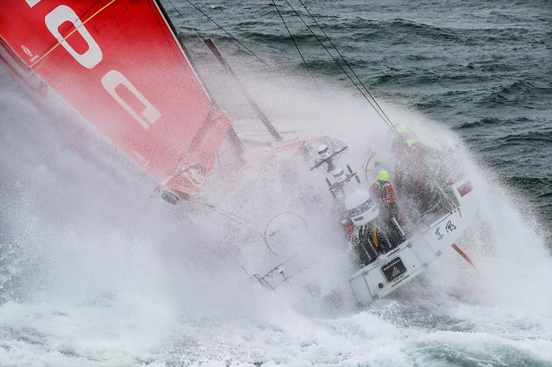 Dongfeng - Leg 11, from Gothenburg to The Hague, day 03. Heli LIVE as the fleet blast south, eyes set on The Hague. 23 June,  photo copyright Ainhoa Sanchez / Volvo Ocean Race taken at  and featuring the Volvo One-Design class