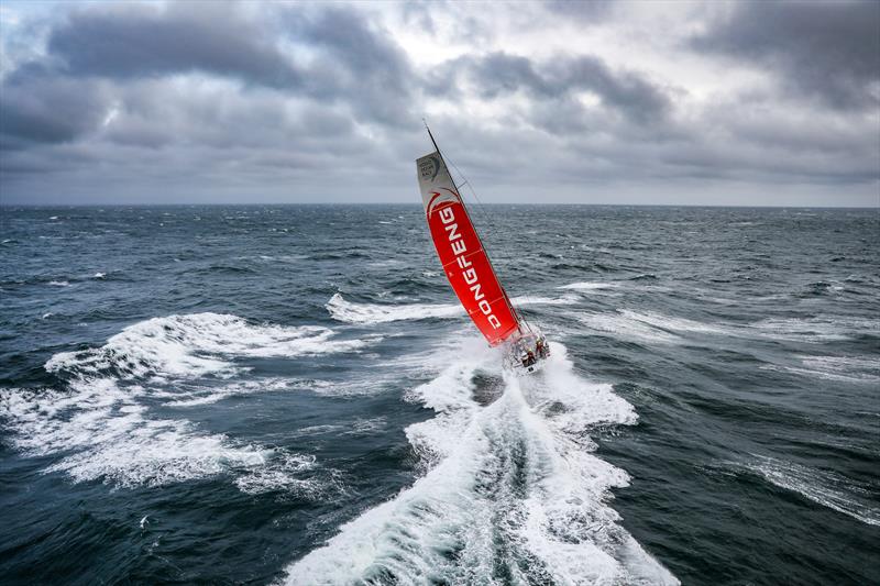 Dongfeng - Leg 11, from Gothenburg to The Hague, day 03. Heli LIVE as the fleet blast south, eyes set on The Hague. 23 June,  photo copyright Ainhoa Sanchez / Volvo Ocean Race taken at  and featuring the Volvo One-Design class