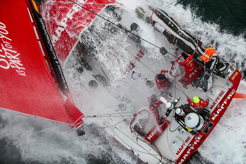 MAPFRE - Leg 11, from Gothenburg to The Hague, day 03. Heli LIVE as the fleet blast south, eyes set on The Hague. 23 June,  photo copyright Ainhoa Sanchez / Volvo Ocean Race taken at  and featuring the Volvo One-Design class