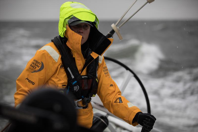 Leg 11, from Gothenburg to The Hague, day 4 on board Turn the Tide on Plastic. Annalise Murphy on deck. 24 June,  photo copyright Rich Edwards / Volvo Ocean Race taken at  and featuring the Volvo One-Design class
