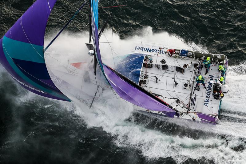 Leg 11, from Gothenburg to The Hague, day 03. Heli LIVE as the fleet blast south, eyes set on The Hague. 23 June,  photo copyright Ainhoa Sanchez / Volvo Ocean Race taken at  and featuring the Volvo One-Design class