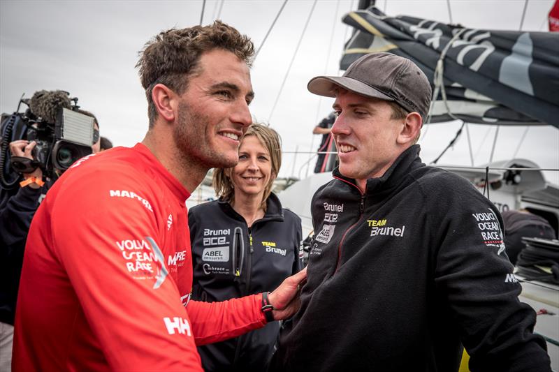 Blair Tuke and  Peter Burling - Finish - Leg 11 from Gothenburg to The Hague. 24 June, 2018 photo copyright Ainhoa Sanchez / Volvo Ocean Race taken at  and featuring the Volvo One-Design class
