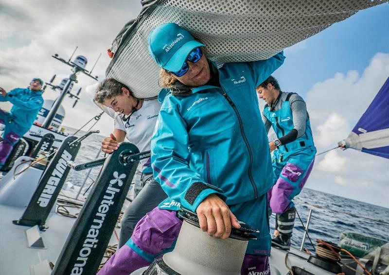 Volvo Ocean Race Leg 01, Alicante to Lisbon, First Morning on board AkzoNobel. 23 October, 2017 photo copyright Konrad Frost / Volvo Ocean Race taken at  and featuring the Volvo One-Design class