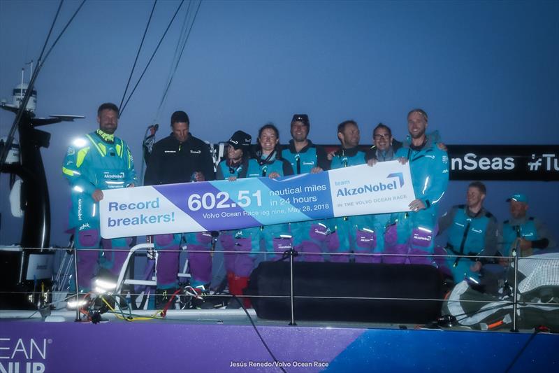 AkzoNobel - Leg 9 - 24 hour distance record, 602.51nm Volvo Ocean Race - May 28, 2018 - photo © The Ocean Race