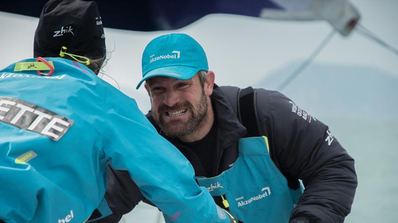 Simeon Tienpont  - Team AkzoNobel - February 7, 2018 photo copyright Richard Edwards / Volvo Ocean Race taken at Royal Hong Kong Yacht Club and featuring the Volvo One-Design class