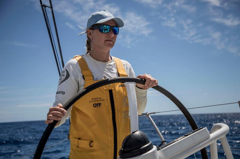 Leg 6 to Auckland, day 20 on board Turn the Tide on Plastic. Bianca Cook at the helm as we near the North Cape of New Zealand. 26 February, 2018 photo copyright James Blake / Volvo Ocean Race taken at Royal New Zealand Yacht Squadron and featuring the Volvo One-Design class