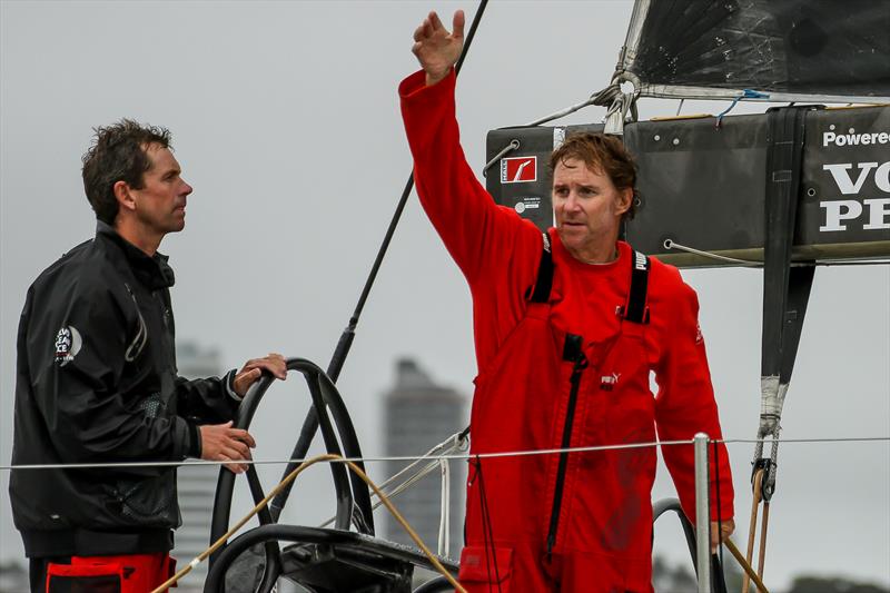 Ken Read acknowledges well-wishers as Puma finishes second on Leg 4 of the 2011/12 Volvo Ocean Race in Auckland  photo copyright Richard Gladwell / Sail-World.com taken at Royal New Zealand Yacht Squadron and featuring the Volvo 70 class