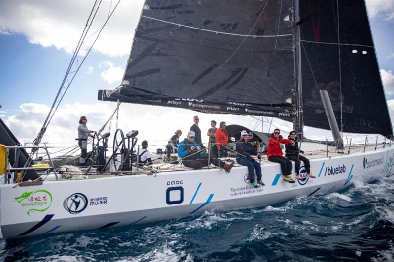 Johannes Schwarz's Volvo 70 Green Dragon making their way to start of the 7th RORC Transatlantic Race from Puerto Calero, Lanzarote, C.I photo copyright RORC / James Mitchell taken at Royal Ocean Racing Club and featuring the Volvo 70 class