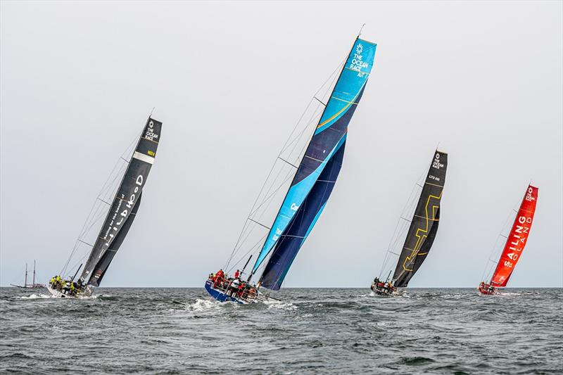 Left to right: Team Childhood I, The Austrian Ocean Race Project, AmberSail2, and Sailing Poland photo copyright Domas Rimeika taken at  and featuring the Volvo One-Design class