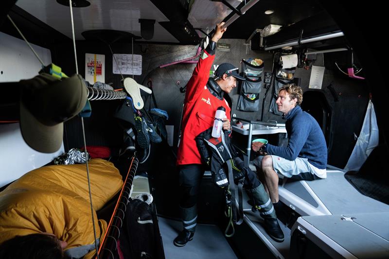 Below decks - Viva Mexico. The Ocean Race Europe. Leg 1 from Lorient, France, to Cascais, Portugal photo copyright Jen Edney / Viva Mexico / The Ocean Race taken at  and featuring the Volvo One-Design class
