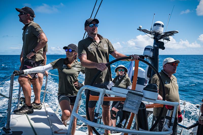 Tarnacki takes charge of his amateur crew from Ocean Challenge Yacht Club onboard VO65 Sisi (Team Austria Ocean Racing) with the assistance of Pro crew on day 2 of the St. Maarten Heineken Regatta photo copyright Laurens Morel taken at Sint Maarten Yacht Club and featuring the Volvo One-Design class