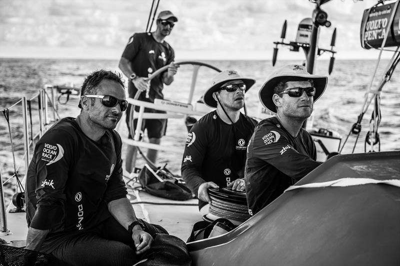 Leg 4, Melbourne to Hong Kong, day 07 on board Dongfeng. French gang onboard photo copyright Martin Keruzore / Volvo AB taken at  and featuring the Volvo One-Design class