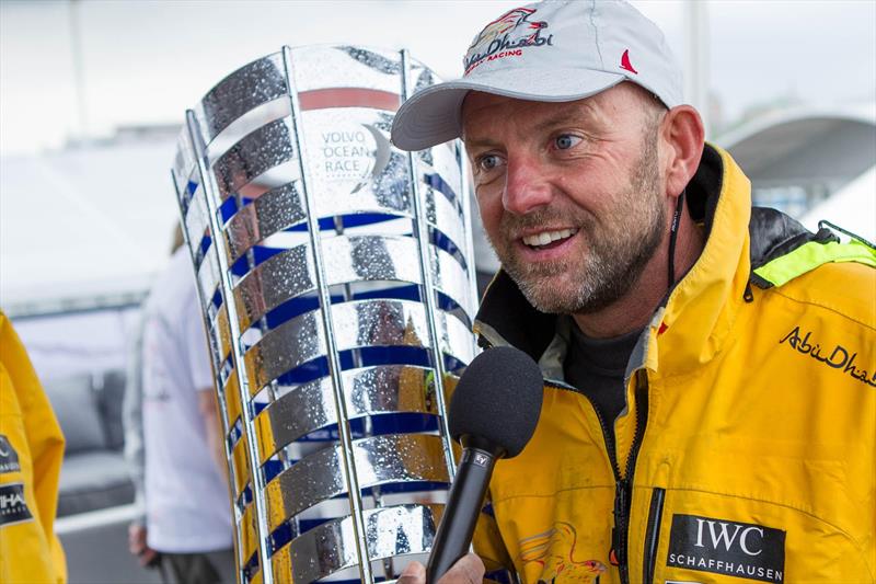 The moment of Volvo Ocean Race victory for Ian Walker photo copyright Ian Roman taken at  and featuring the Volvo One-Design class