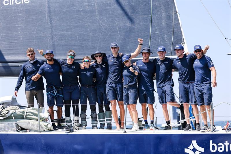 The Ocean Race VO65 Sprint Cup 2022-23 - 11 June 2023. Team JAJO arrives third in the in The Hague. Arrival : 11/06/2023 11:46:37 UTC Race time : 2d 21h 36min 37s photo copyright Sailing Energy / The Ocean Race taken at  and featuring the Volvo One-Design class