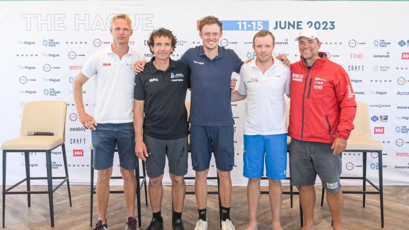 The Ocean Race - VO65 Skippers Press conference in The Hague. Austrian Ocean Racing - Team Genova, Gerwin Jansen, Mirpuri/Trifork Racing Team, Roberto Bermúdez de Castro, Team JAJO, Jelmer van Beek, Viva México, Erik Brockmann, WindWhisper Racing Team - photo © Sailing Energy / The Ocean Race