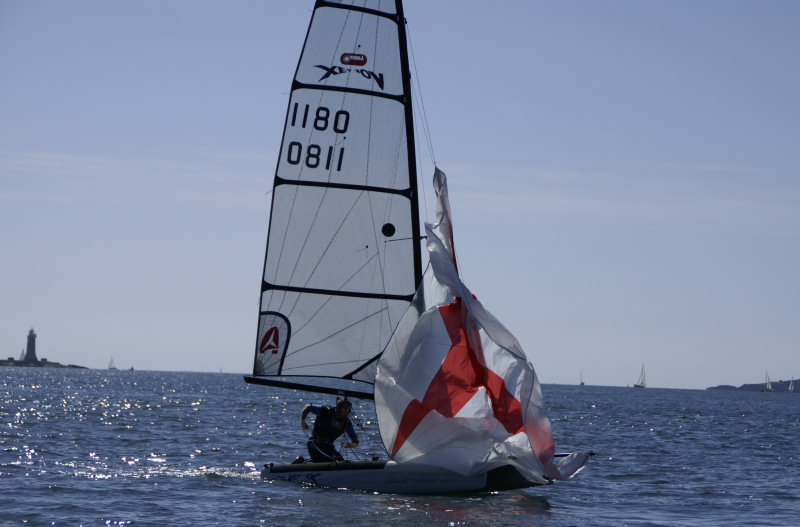 Racing in the ASAP International Vortex nationals in Plympouth photo copyright Sam Tucker taken at Mayflower Sailing Club and featuring the Vortex class