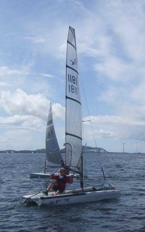 Angus Winchester at the Largs Vortex Open photo copyright Nick Fleming taken at Largs Sailing Club and featuring the Vortex class