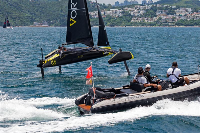 Vortex Pod Racer in Hong Kong: ...and he's flying - photo © Guy Nowell