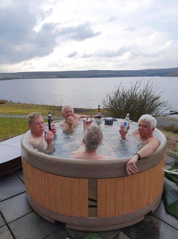 Relaxing after day 1 of the 2023 Vortex Nationals at Yorkshire Dales photo copyright Vortex Class Association taken at Yorkshire Dales Sailing Club and featuring the Vortex class