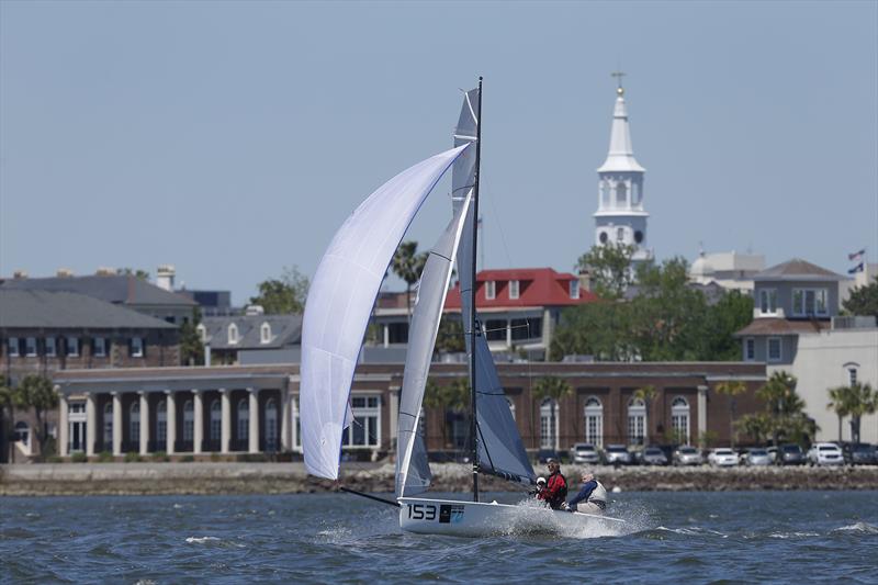The VX One Victory leaps out of the water on day 3 at Sperry Charleston Race Week photo copyright Charleston Race Week / Tim Wilkes taken at Charleston Yacht Club and featuring the VX One class