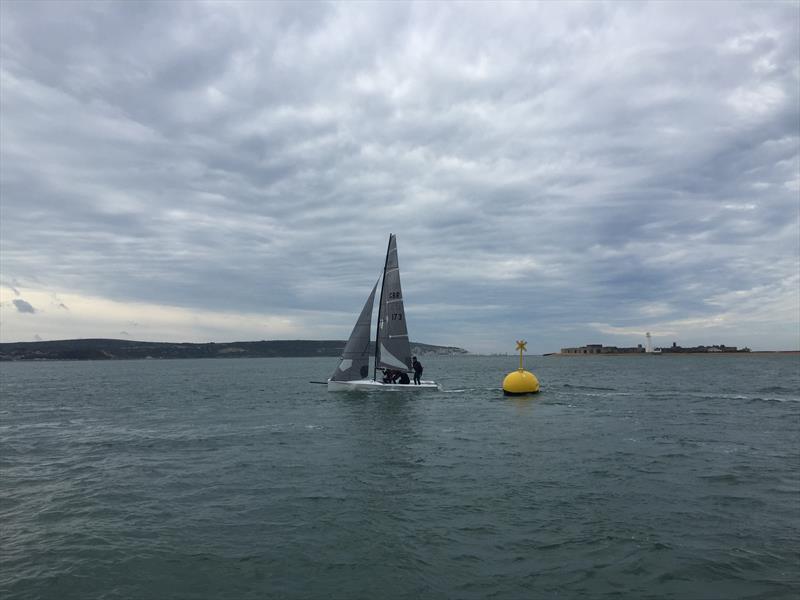 Tim Knight's VX One rounding 'Hurst' during LTSC's Black Rock Race photo copyright Nick Simmons taken at Lymington Town Sailing Club and featuring the VX One class