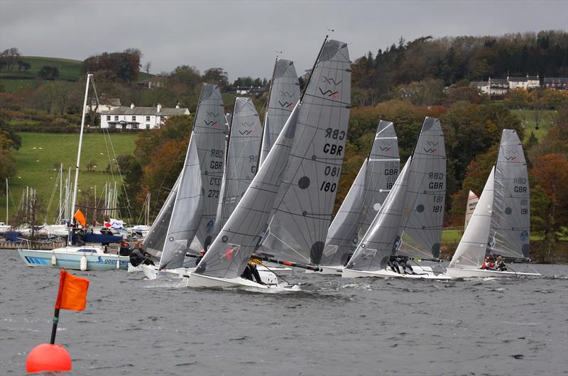 VX One Inlands fleet lining up for the start during the Ullswater Asymmetric Weekend photo copyright Tim Olin / www.olinphoto.co.uk taken at Ullswater Yacht Club and featuring the VX One class