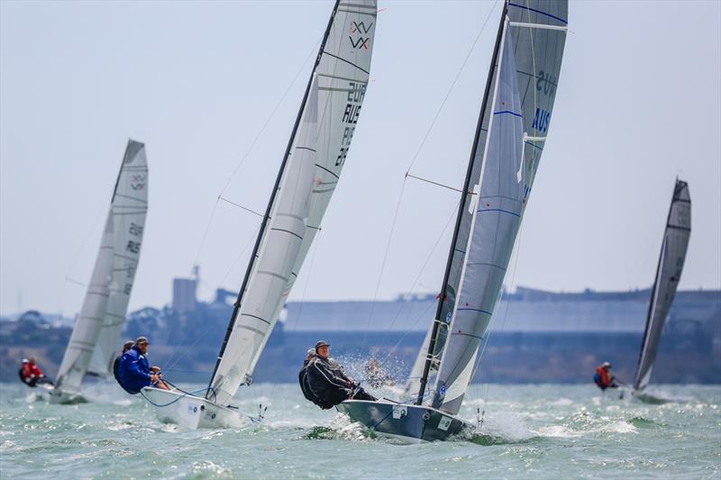 2016 Festival of Sails -  VX One Australian Champs fleet upwind on Corio Bay photo copyright Craig Greenhill taken at Royal Geelong Yacht Club and featuring the VX One class