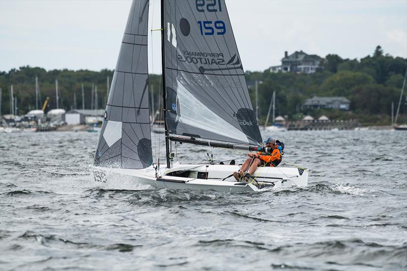 Winners - Nick Woviotis of Newport and Mike Komar of Jamestown - 2021 Conanicut Yacht Club Around the Island Race photo copyright Cate Brown taken at Conanicut Yacht Club and featuring the VX One class
