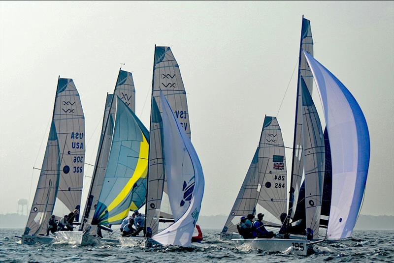 Mark roundings in the VX One Winter Series #1 in Pensacola were congested and quick and VXciting photo copyright Talbot Wilson taken at Pensacola Yacht Club and featuring the VX One class