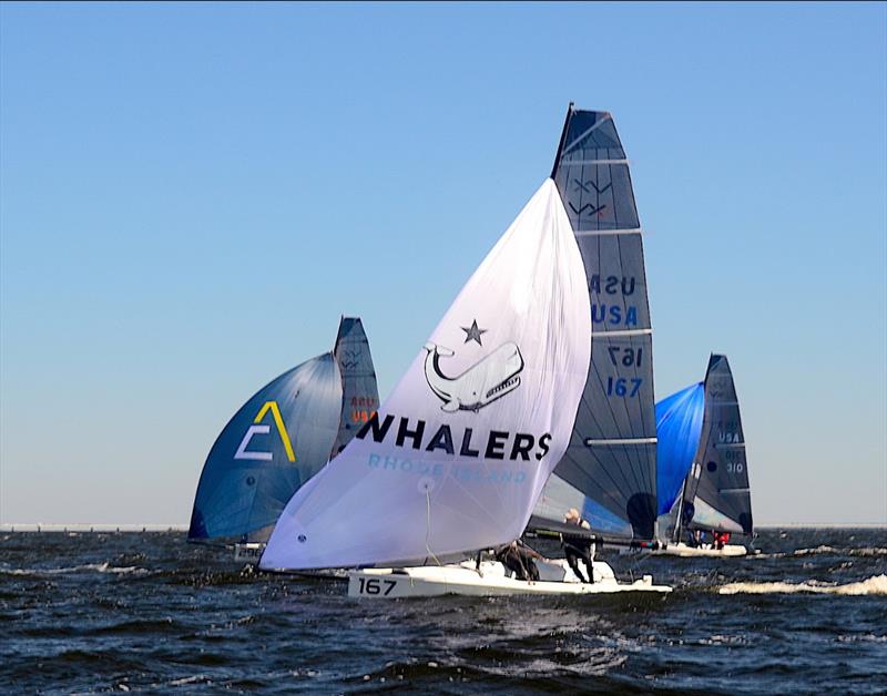 2021-22 VX One Winter Series overall Champion Hayden Bennett sails #167 in Winter Series regatta #3 on a blustery Pensacola Bay photo copyright Talbot Wilson taken at Pensacola Yacht Club and featuring the VX One class