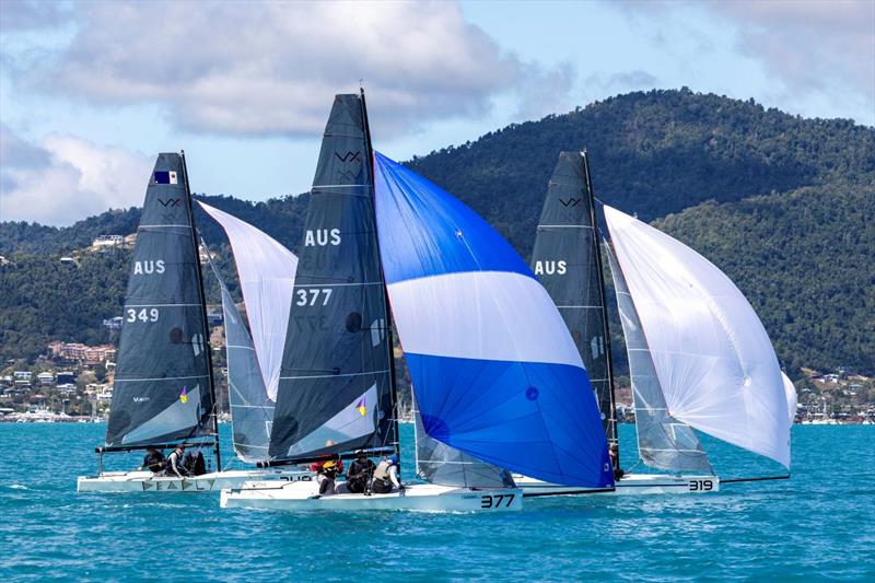 The three D's from right - Dollop, Double Black and Deadly - Islands Distillery Airlie Beach Race Week photo copyright Andrea Francolini / ABRW taken at Whitsunday Sailing Club and featuring the VX One class