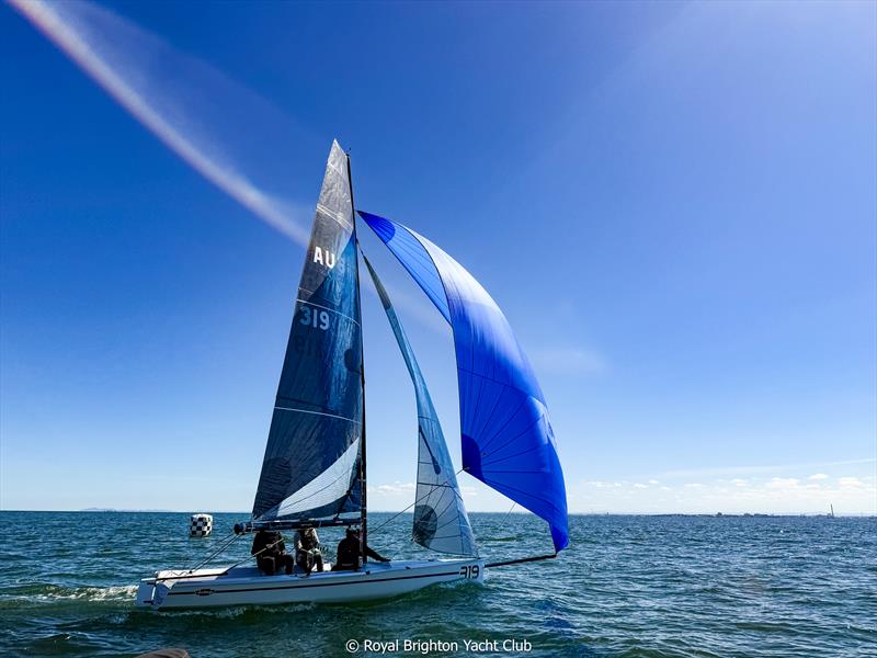 Dollop crosses the line first in Race 5 to take the VX One Victorian Titles 2026 at Royal Brighton Yacht Club with a race to spare - photo © Royal Brighton Yacht Club