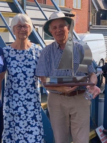 2025 Wanderer Nationals at Whitstable - Richard Maltby with the Gavin Barr Trophy - photo © Elizabeth Doggart
