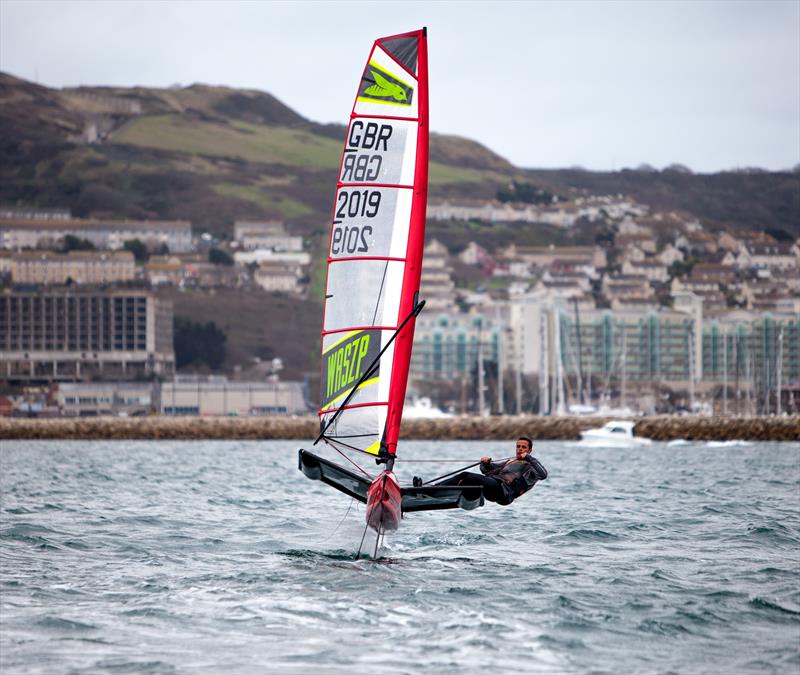 Flying at the Andrew Simpson Sailing Centre in Weymouth photo copyright ASSC taken at Andrew Simpson Sailing Centre and featuring the WASZP class