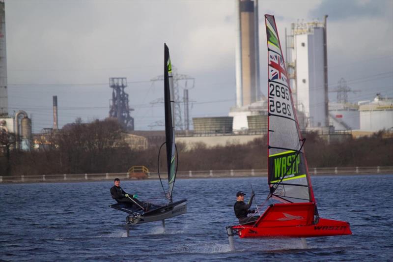 Waszp training at Tata Steel SC photo copyright C Kneale taken at Tata Steel Sailing Club and featuring the WASZP class