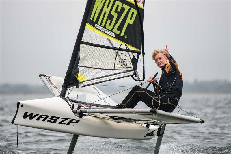 The Foil for Life Challenge by Lemer Pax sets off from Lymington photo copyright James Tomlinson taken at Royal Lymington Yacht Club and featuring the WASZP class