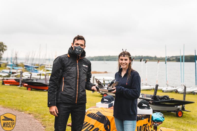 Hattie Rogers finishes as top female in the UK WASZP Nationals at Rutland photo copyright Howevideography taken at Rutland Sailing Club and featuring the WASZP class