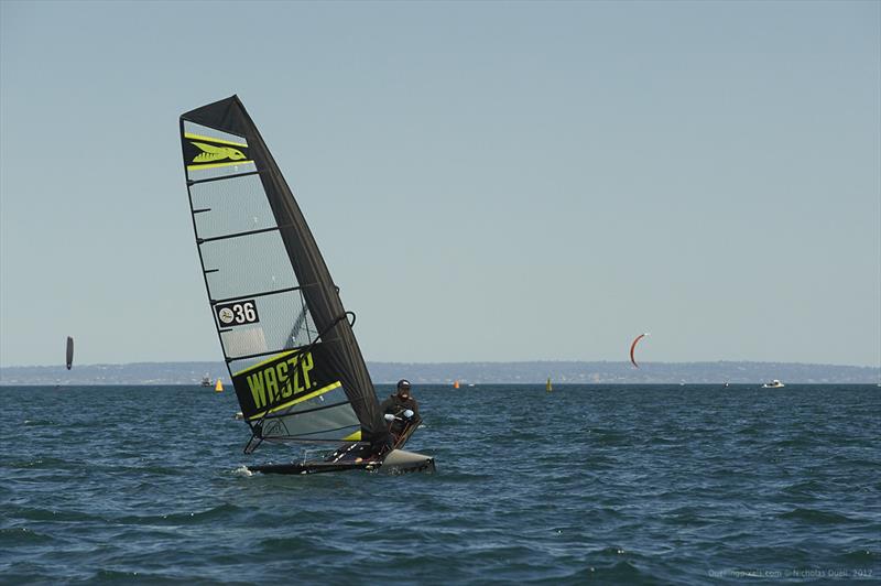 Waszp action at the Sail Sandy Regatta photo copyright Nicholas Duell taken at Sandringham Yacht Club and featuring the WASZP class