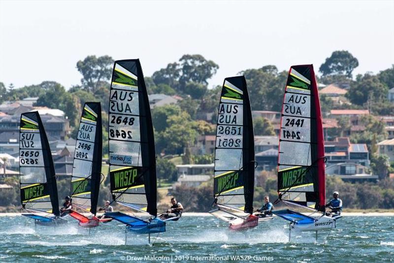 WASZP fleet at Port Stephens Sailing and Aquatic Club photo copyright Drew Malcolm taken at Port Stephens Sailing and Aquatic Club and featuring the WASZP class