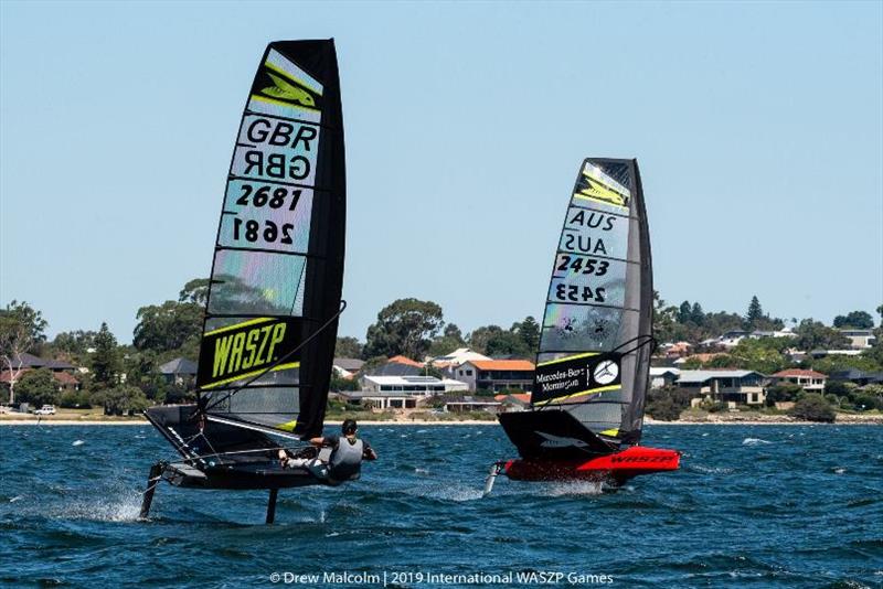 Trotman and Hunter - WASZP Australian National Championships photo copyright Drew Malcolm taken at Port Stephens Sailing and Aquatic Club and featuring the WASZP class