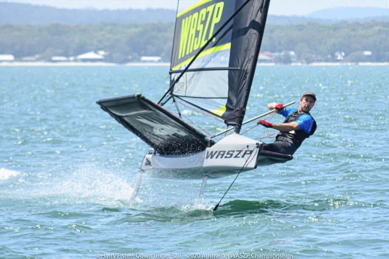 Ben Gunther was the first-placed sailor in the Apprentice division, finished fifth overall and was second Australian - 2020 Australian WASZP Championships photo copyright Harry Fisher taken at Port Stephens Sailing and Aquatic Club and featuring the WASZP class