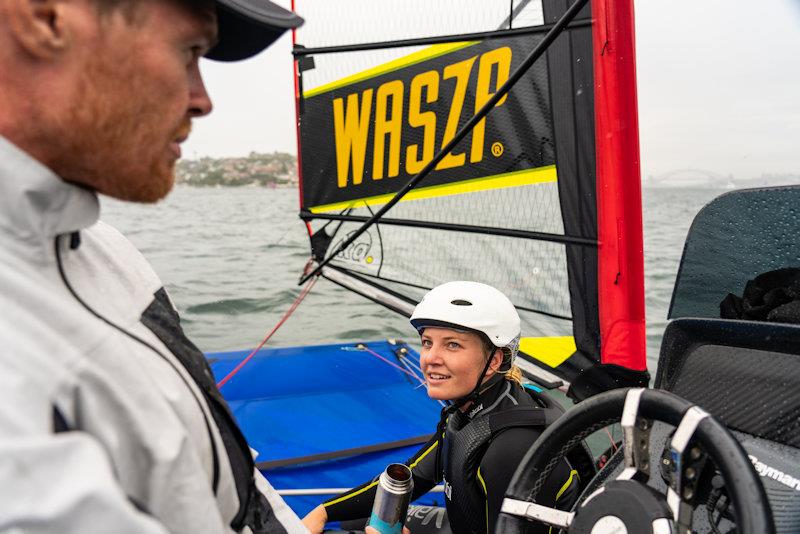 Australia SailGP Team Invitational Camp: Tom Slingsby and Natasha Bryant photo copyright Beau Outteridge / SailGP taken at Woollahra Sailing Club and featuring the WASZP class